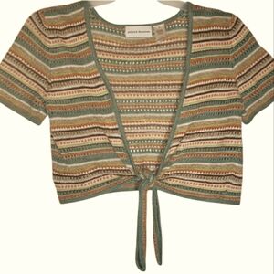 Alfred Dunner women's small multicolored crochet tie at waist high cover. 6053